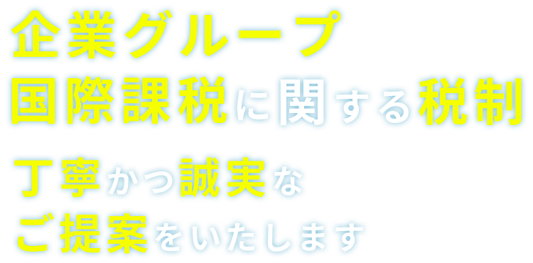企業グループ国際課税に関する税制丁寧かつ誠実なご提案をいたします
